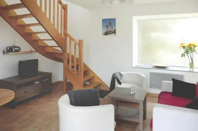 Coin salon dans l'établissement Stone House in Telgruc by Sandy Beaches