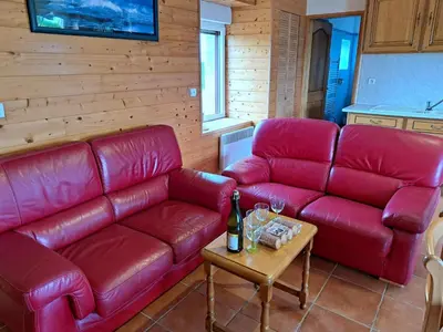 Coin salon dans l'établissement Stone House in Cleder near Sandy Beach