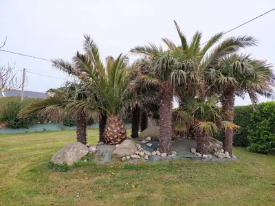 Jardin de l'établissement Stone House in Cléder near Sandy Beach