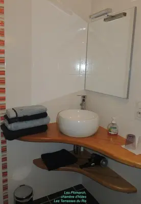 Salle de bains dans l'établissement Les Terrasses du Ris