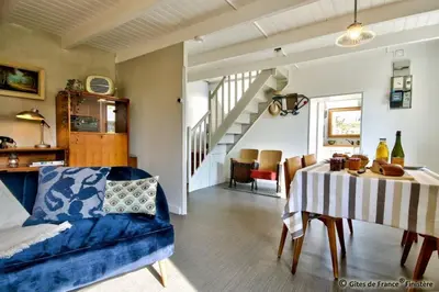 Coin salon dans l'établissement Gîte Le pied à terre