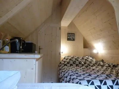 Un ou plusieurs lits dans un hébergement de l'établissement Les cabanes de Kerellou