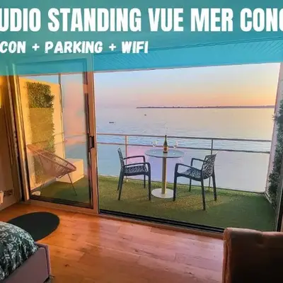 - L'IROIZH - CONCARNEAU - VUE MER PANORAMIQUE - STUDIO STANDING PLAGE DES SABLES BLANCS - PARKING - DRAPS & SERVIETTES INCLUS - NEAR THALASSOTHERAPY - Wifi -
