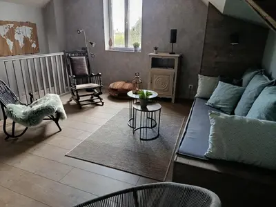 Coin salon dans l'établissement Gîte Ti-Gwennel