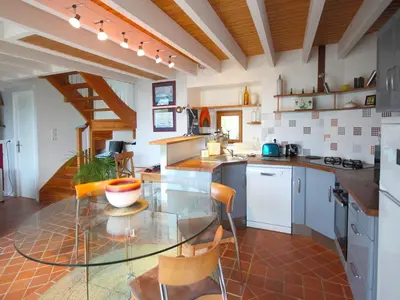 Cuisine ou kitchenette dans l'établissement Gouelet Ker