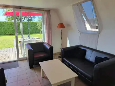 Coin salon dans l'établissement Holiday Home in Brittany near Pointe du Raz