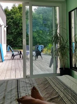 Balcon ou terrasse dans l'établissement Résidence des trois pins