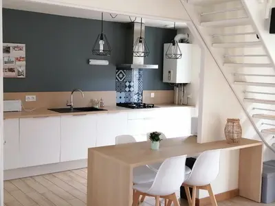 Cuisine ou kitchenette dans l'établissement Sérénité à la mer