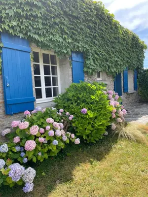 Jardin de l'établissement Adorable Penty en pierres en bord de mer