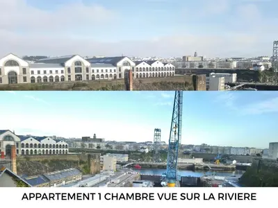 Vue générale sur Brest ou vue de la ville depuis l'appartement