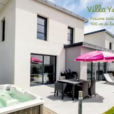 Villa Yana Bretagne Piscine Intérieure partagée et Spa Privatif 100m de la Plage