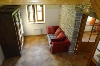 Coin salon dans l'établissement Apartment in Bénodet near Sandy Beaches