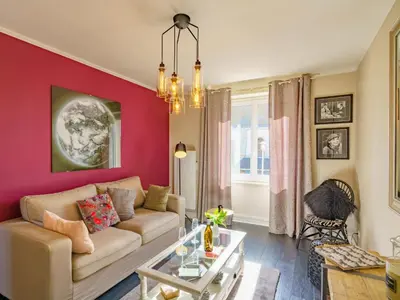 Coin salon dans l'établissement Apartment Ty Ael by Interhome