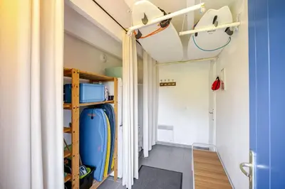 Un ou plusieurs lits superposés dans un hébergement de l'établissement Maison familiale 11 couchages, proche de La Palue