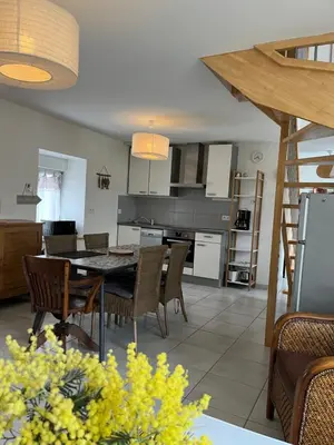 Cuisine ou kitchenette dans l'établissement Maison Béniguet au Pays des Abers