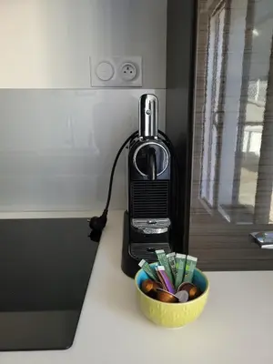 Plateau bouilloire dans l'établissement Les Aigrettes - Appartement spacieux - Terrasse et garage