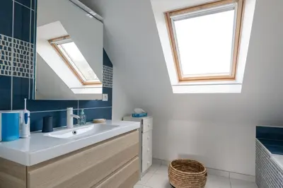 Salle de bains dans l'établissement TIEGEZH - Maison familiale Carantec