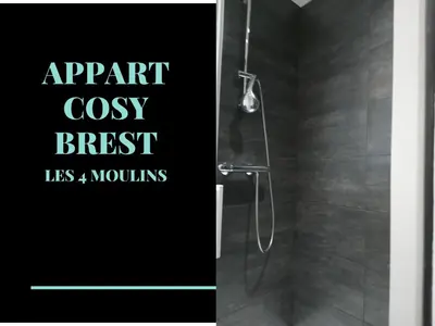 Salle de bains dans l'établissement Appart Cosy Brest (Les 4 moulins)