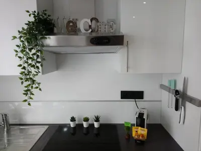 Cuisine ou kitchenette dans l'établissement Appart Cosy Brest (Les 4 moulins)