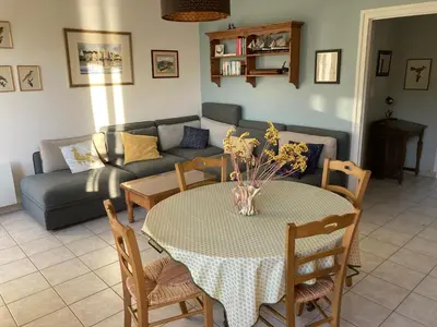 Coin salon dans l'établissement Appartement vue sur mer Morgat centre