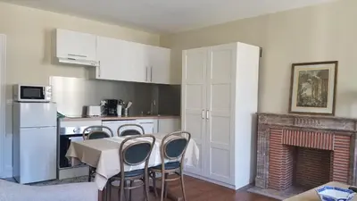 Cuisine ou kitchenette dans l'établissement Appart'hotel de la Mairie
