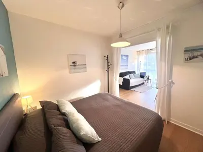 Coin salon dans l'établissement Appartement 3* à Bénodet, terrasse, parking, à 150m de la plage et thalasso - FR-1-481-49
