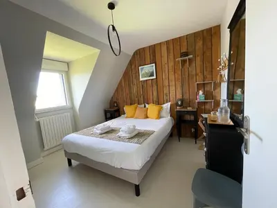 Un ou plusieurs lits dans un hébergement de l'établissement chambre d'hôtes LE CLOS DES ABERS