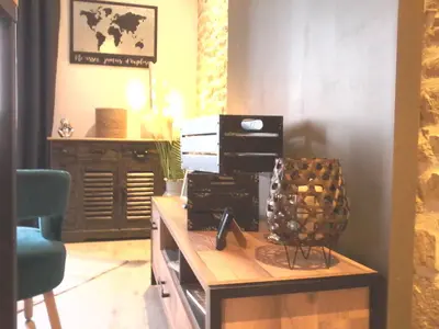 Cuisine ou kitchenette dans l'établissement appartement topaze