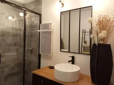 Salle de bains dans l'établissement appartement topaze