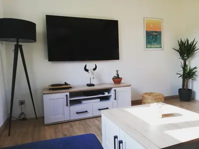 Télévision ou salle de divertissement dans l'établissement Gîte de Kerliguit 3 étoiles pour 6 personnes au cœur du Cap-Sizun