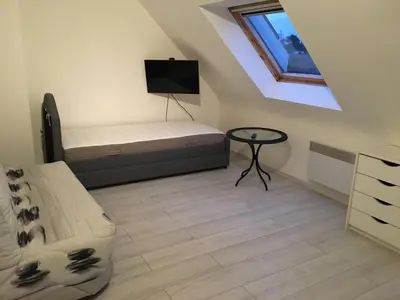 Télévision ou salle de divertissement dans l'établissement MAISON LES PIEDS DANS L EAU