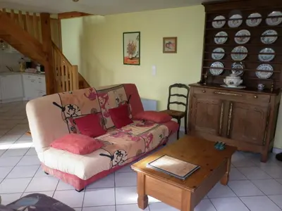 Coin salon dans l'établissement Gîte Clévacances dans le Finistère