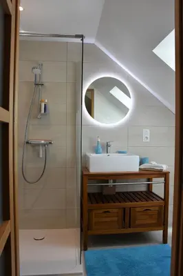 Salle de bains dans l'établissement Domaine des Fougères