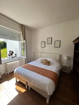 Un ou plusieurs lits dans un hébergement de l'établissement Maison de Vacances vue mer