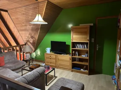 Télévision ou salle de divertissement dans l'établissement Chambres d'hôtes du Theven