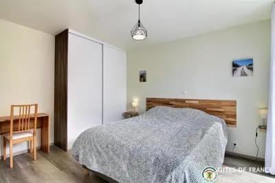 Un ou plusieurs lits dans un hébergement de l'établissement Villa le Nid Des Dunes & Spa 2 gîtes écologiques