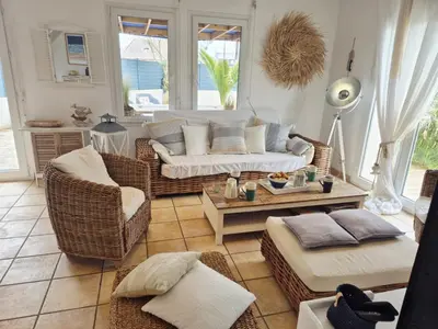 Coin salon dans l'établissement La villa Ty Mor Braz
