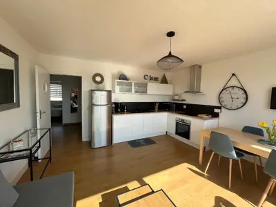 Cuisine ou kitchenette dans l'établissement Appartement vue mer