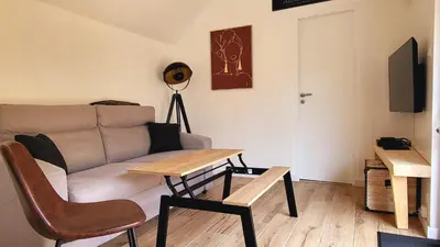 Télévision ou salle de divertissement dans l'établissement KerLudi Le Ptit St Roch, gîte de charme 5km de la mer