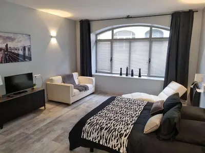 Télévision ou salle de divertissement dans l'établissement Grand appartement près de la Cathédrale de Quimper