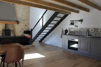 Cuisine ou kitchenette dans l'établissement Ti Mein Glas, maison proche de Quimper