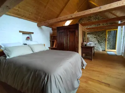 Un ou plusieurs lits dans un hébergement de l'établissement Chambres d'hôtes, Zimmer, Domaine de Kervennec