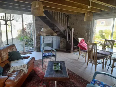 Coin salon dans l'établissement Le cottage