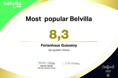 Certificat, récompense, panneau ou autre document affiché dans l'établissement Holiday Home in Guissény near Beaches