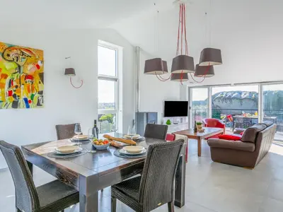 Coin salon dans l'établissement Holiday Home La Ganivelle by Interhome