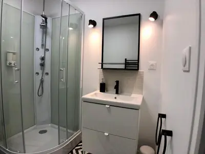 Salle de bains dans l'établissement Superbe appartement rénové et tout confort à Brest