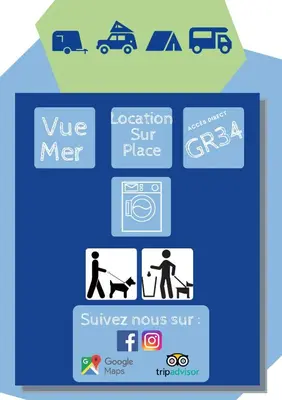 Plan de l'établissement Tente 3 chambres, petit camping familial près des plages
