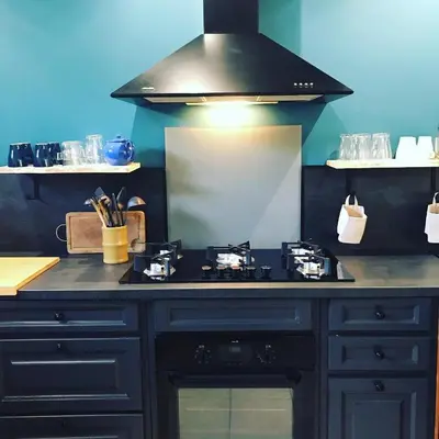 Cuisine ou kitchenette dans l'établissement Domaine des Pins