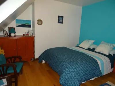 Un ou plusieurs lits dans un hébergement de l'établissement Chambres d'hôtes de Kermerrien