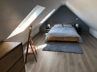 Un ou plusieurs lits dans un hébergement de l'établissement Maisonnette à 100 m de la plage